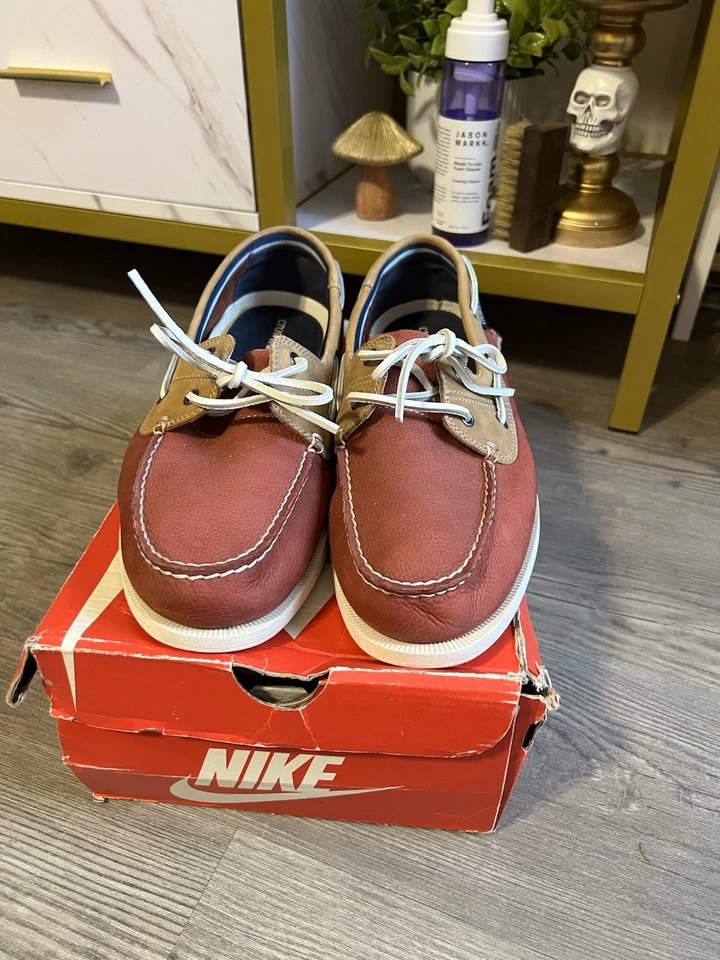 Talla 10.5 - Mocasines Crown & Ivy Boat Rojo y Marrón Foto 2 de 4