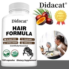 Biotin + Saw Palmetto Raw Capsules - Suitable for Men and Women - 120 Capsules