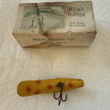 Vintage HELIN Fly-Rod Flatfish F7 Lure w/ Box & Paperwork USA Rare