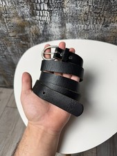 Vintage YSL Yves Saint Laurent Black Leather Belt Rare Men