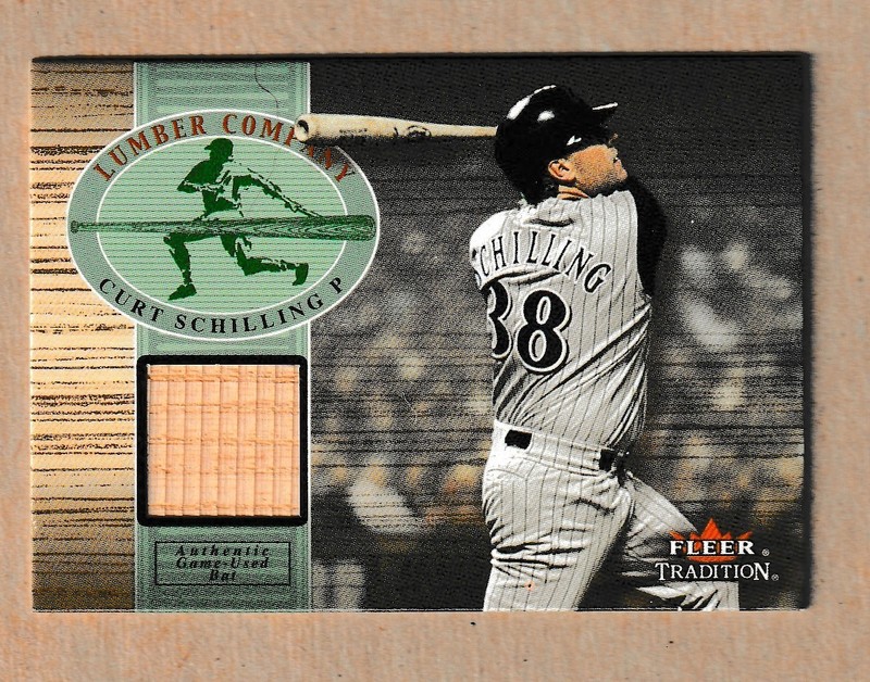 Curt Schilling 2002 Fleer GameUsed Bat card-Arizona Diamondbacks