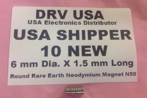 10-Pcs-New-6-mm-Dia-X-1-5-mm-Long-Round-Rare-Earth-Neodymium-Magnet-N50-USA