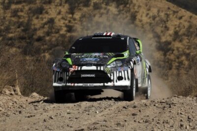 Ken Block (USA) Ford Fiesta RS WRC on the shakedown stage 2011 WRC Old Photo 7