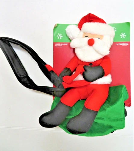 New Pet Dog Cat Christmas Cosplay Costume Santa Claus Rider Clothes SM/MED NEW