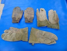 Lot 3 VINTAGE MENS LEATHER MITTENS GLOVES LINED HUNTING SLEDING Misc motorcycle