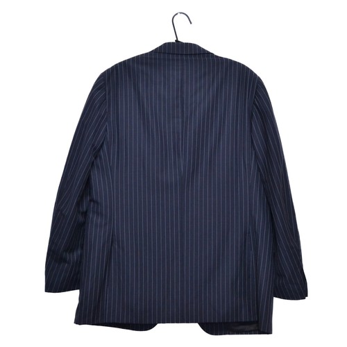 Chaqueta Abrigo Blazer Canali Lana Lino Mohair Hombre Azul Rayas Talla 54 R - Imagen 10 de 10