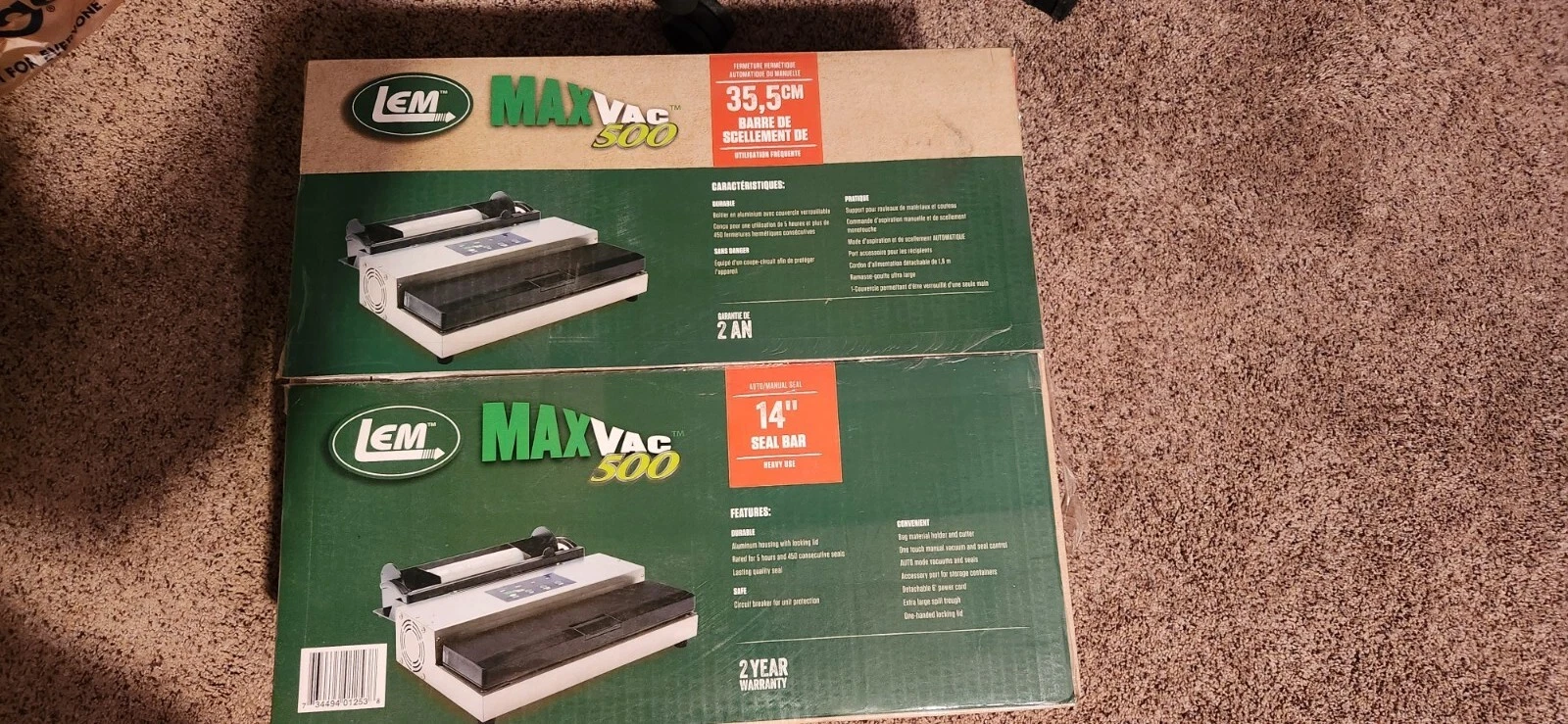 LEM MaxVac 500 Vacuum Food Sealer w/Bag Holder, Cutter & Bag Material