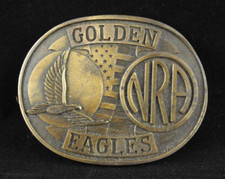 NRA Golden Eagles Brass Belt Buckle-Made In USA