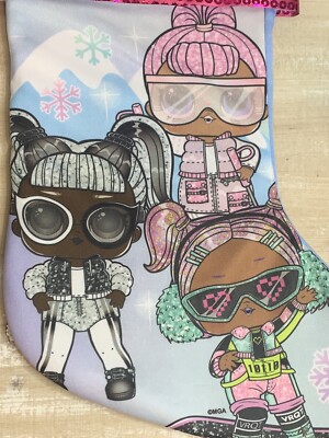 LOL SURPRISE DOLLS African-American Christmas Stocking 15” Faux - Main Image