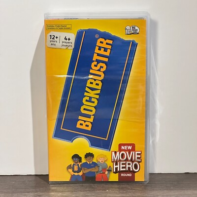 NEW! Blockbuster New Movie Hero Round Party Board Game Trivia VHS-Style Case