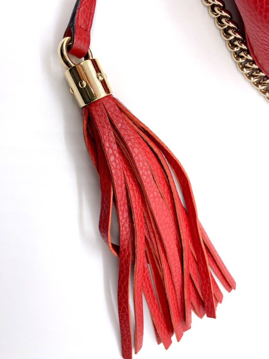 Gucci Soho Disco GG Red Tassel Chain Crossbody Bag 536224 | eBay Gucci Soho Disco GG Red Tassel Chain Crossbody Bag 536224 | eBay