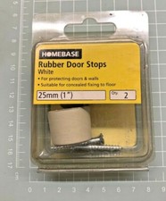 Pack of 2, Homebase, 25mm / 1" Rubber Door Stops 