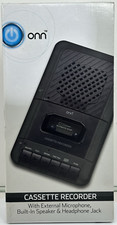 ONN Cassette Recorder w/ External Microphone  Blank Cassette Tape  Brand New
