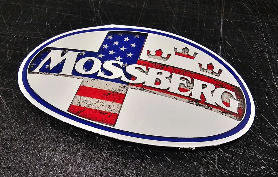 Mossberg USA FLAG WORN Gun Logo Vinyl Decal Sticker US Flag 800 88 Pump Shotgun - Image 2 of 2