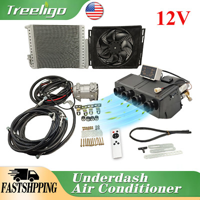 12V Remote Control Air Conditioner Underdash Cool Electric DC Auto Car A/C Kits