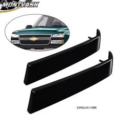 2* Grille Molding Panel Filler Trim Black Fit For 2003-2007 Chevrolet Silverado