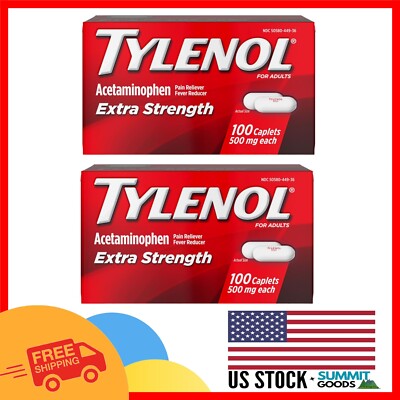 Extra Strength Acetaminophen Caplets 500mg - 200 Count for Fast Pain Relief