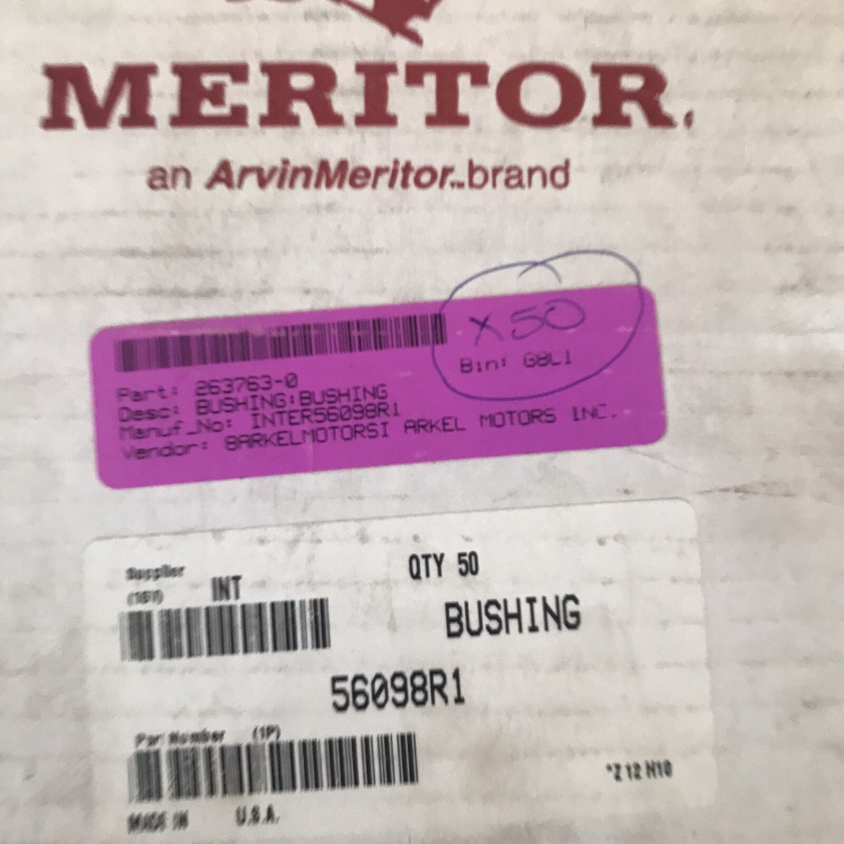 Meritor Brake Pin Bushing 1225F266, International # 56098R1 Meritor Brake Pin Bushing 1225F266, International # 56098R1