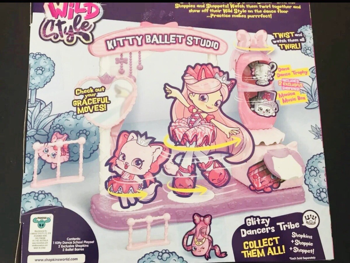 Glitzi Shopkins Ballet New Shopkins Season Wild Style Kitty Dance School  Playset