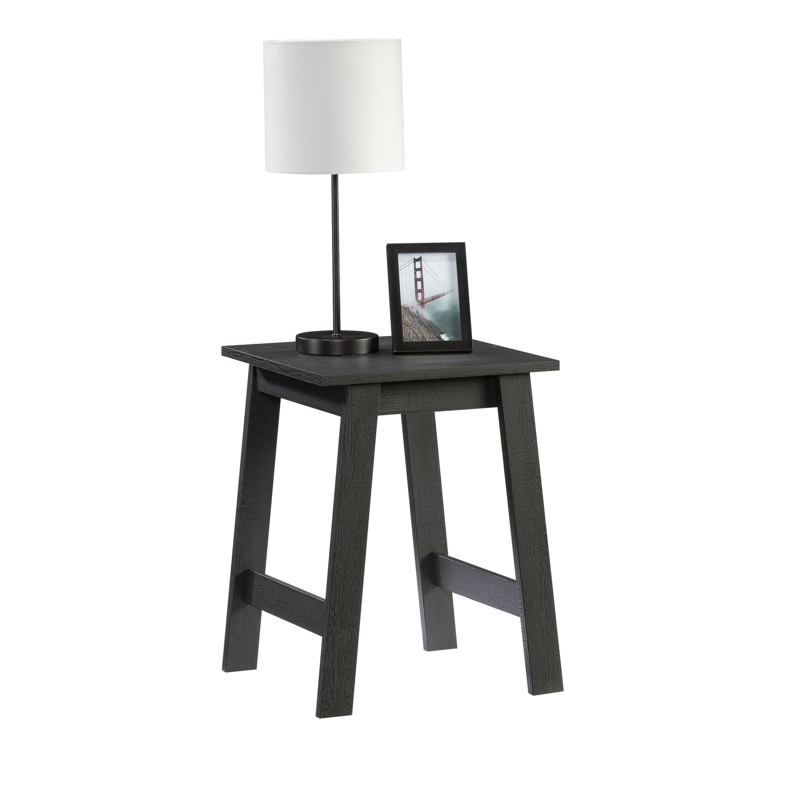 Mainstays Small Square Wood Side Table, Black Finish eBay
