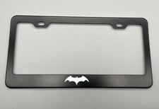 Batman Logo Black Stainless Steel License Plate Frame Laser Engraved