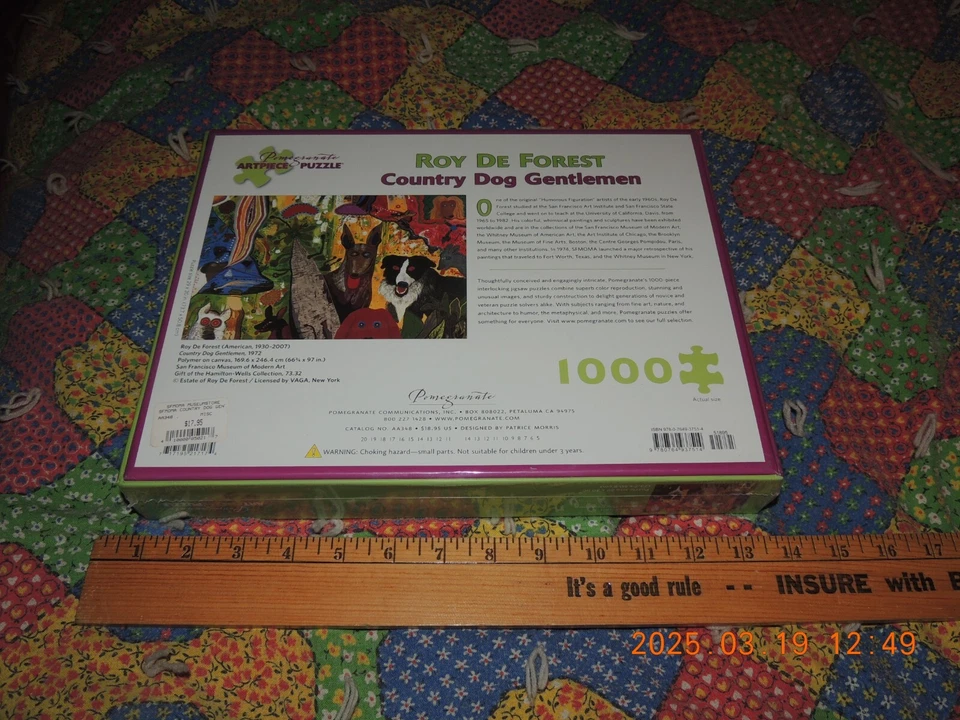Pomegranate Roy De Forest Country Dog Gentlemen 1000 Piece Jigsaw Puzzle Sealed - Image 2 of 2