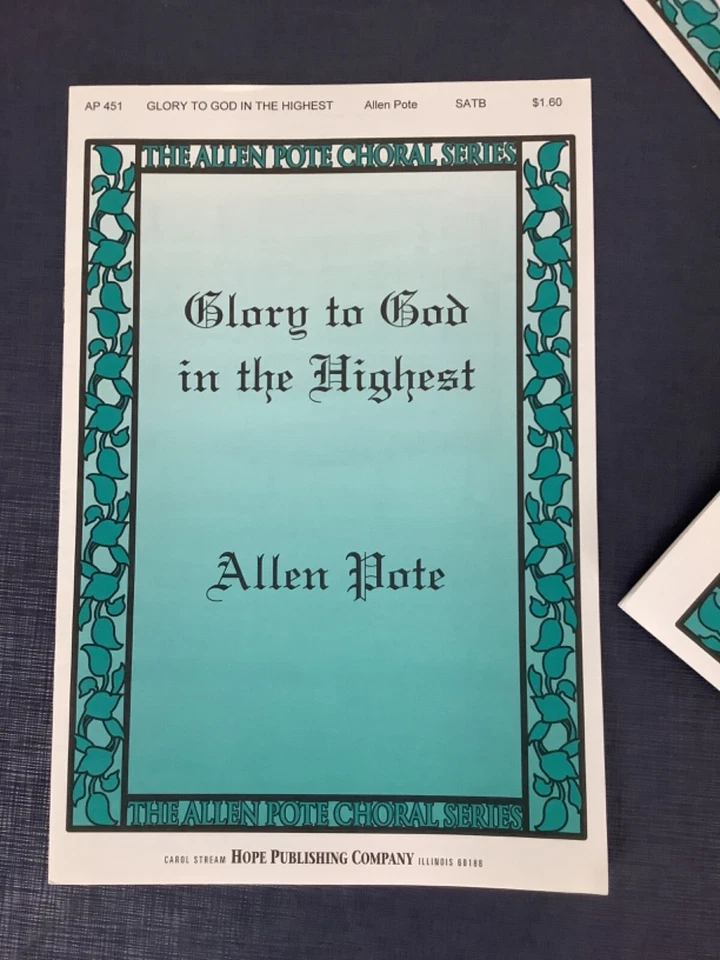 Gloria a Dios en el Coro Más Alto Música SATB por Allen Pote Coral Lote de 17 Foto 2 de 4