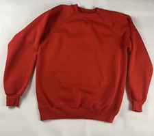 VTG 1980s Blank Hanes Activewear Red Sweatshirt SZ Large USA Made 50/50 Crewneck
