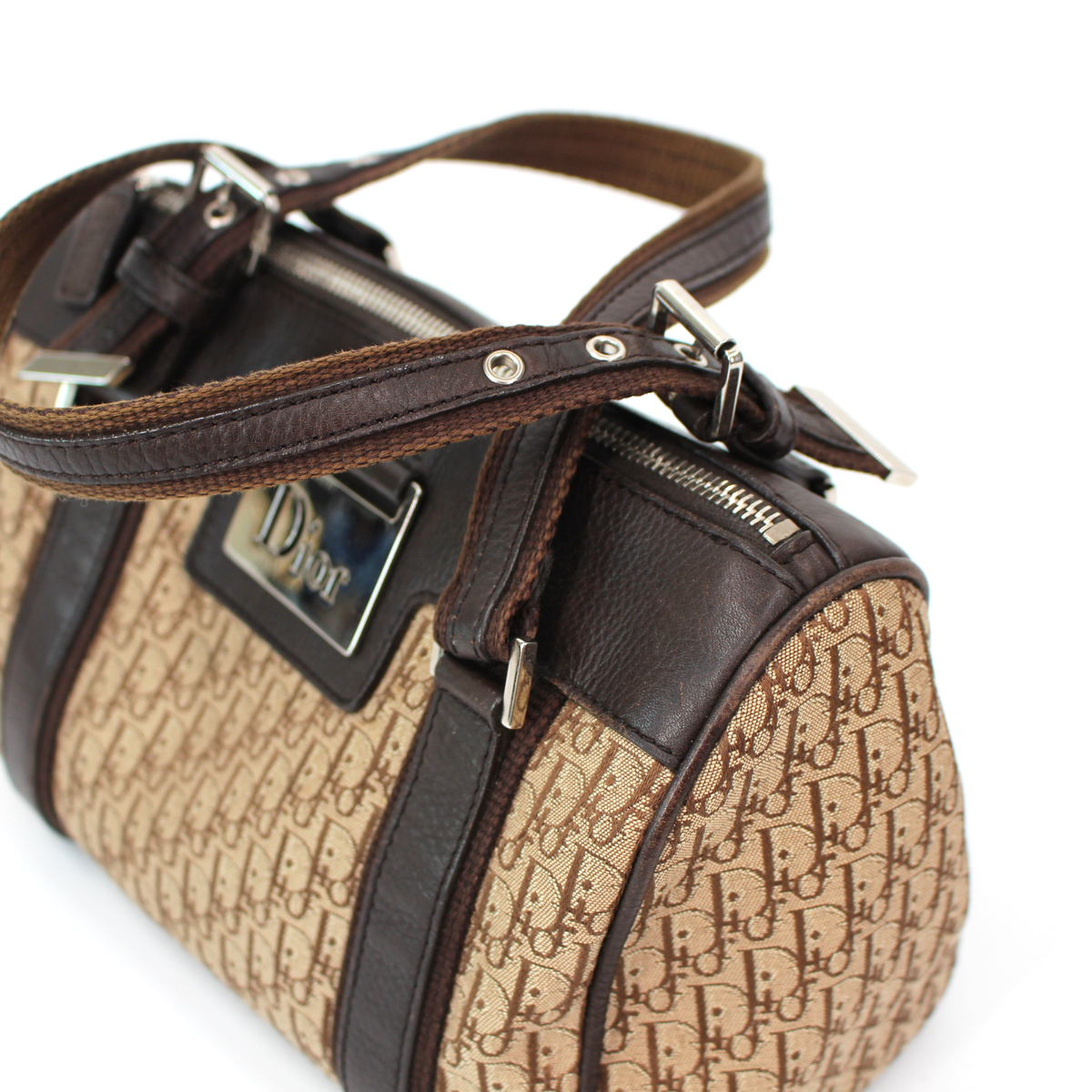 【上品さを醸し出す♪】Dior Streetchic バッグ(ブラウン) Christian Dior Street Chic Trotter Brown Leather Mini Boston