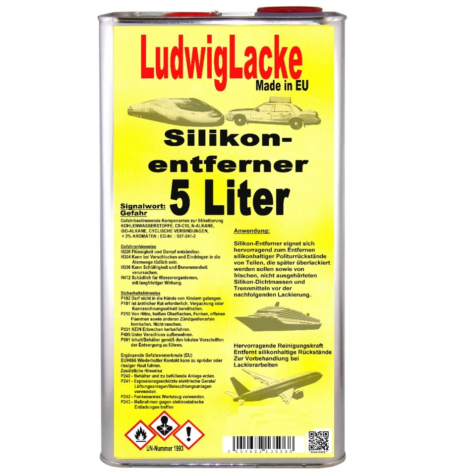 Silikonentferner 5 LITER KURZ FÜR AUTOLACK Lackierer Ludwiglacke
