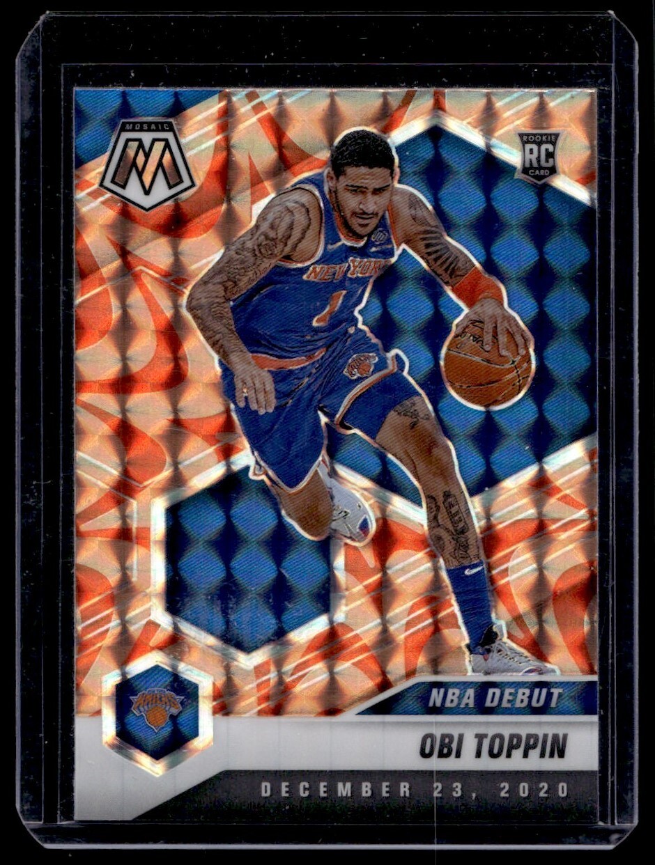 2020-21 Panini Mosaic Orange Reactive Obi Toppin Rookie G19 New York Knicks #273