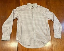 GAP Dress Shirt Mens Size L Original Slim Non-Iron Button Up Pink Navy Plaid