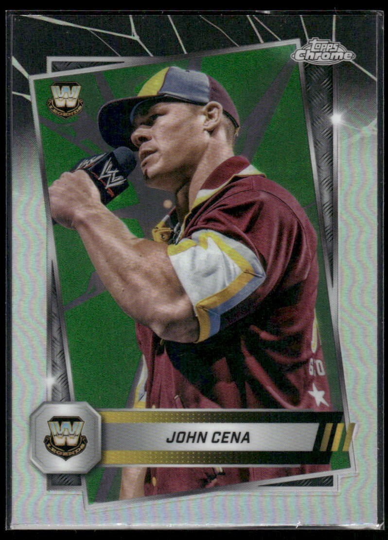 2025 Topps Chrome WWE John Cena #16 Neon Green & Black Refractor
