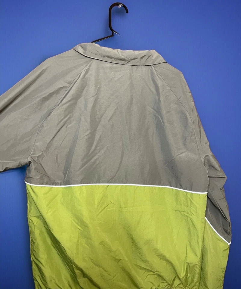 Cortavientos Teddy Fresh Hombre Talla Grande Verde y Gris Cremallera Completa Foto 3 de 4