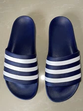 ADIDAS ADILETTE AQUA UNISEX SLIDES DARK BLUE/WHITE US7