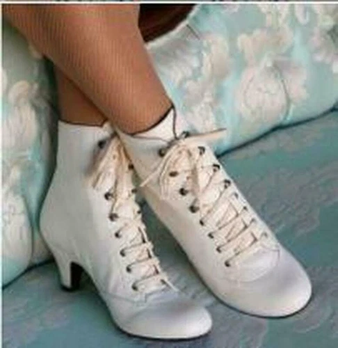 Botines de tacón bajo de gatito victoriano retro con cordones para mujeres damas zapatos formales - Imagen 8 de 12