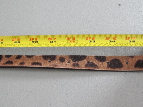 Cintura Italia in pelle stampa leopardata 3/4" taglia L skinny 31-34" fibbia argento classica - Foto 8 di 9