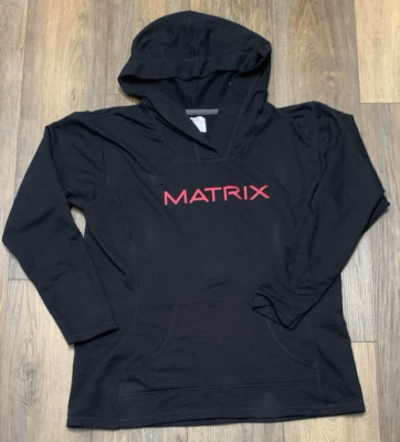 Matrix Hoodie Sweatshirt Women's XL Anvil Black Red Logo Pullover Fleece