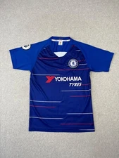 Chelsea FC Soccer Jersey Mens L Blue Yokohama Tyres 2018/19 Home Futbol