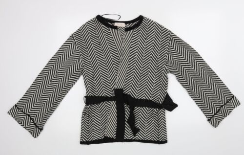 TU Womens Black Geometric Cotton Wrap Blouse Size 10 Round Neck - Bild 1 von 12