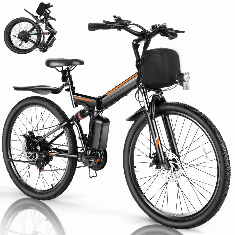 Bicicleta eléctrica plegable de 500W 48V 26 '' Bicicleta de montaña para hombres y mujeres Cruiser eBike Foto 2 de 4