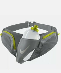 Nike-Large-Unisex-20oz-Flask-Hydration-Running-Belt-Adjustable-2-Zip-Pockets