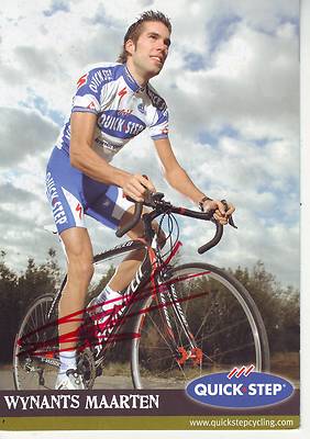 CYCLING cycling card MAARTEN WYNANTS team QUICK STEP signed