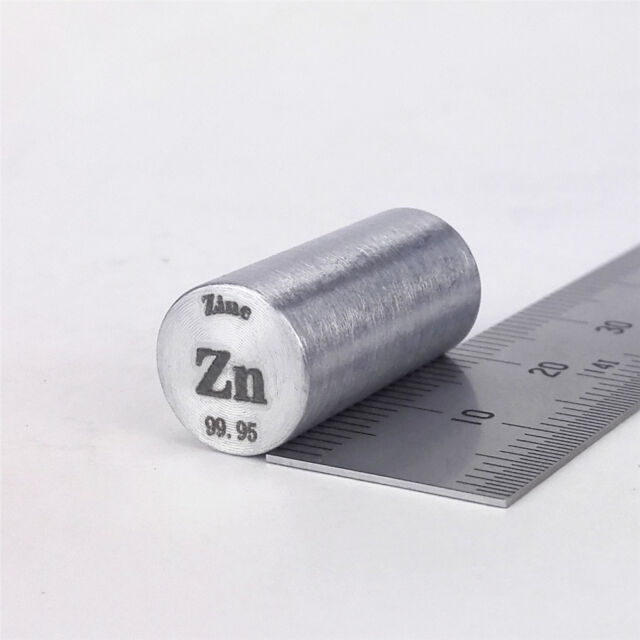 Zinc Metal Rod 99.95% 11grams 10diameterx20mm length Element Zn specimen