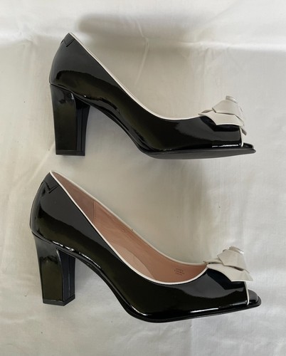 Taryn by Taryn Rose FANCY Black/White Patent Leather High Heel Pumps Size 8.5M - Picture 14 of 15