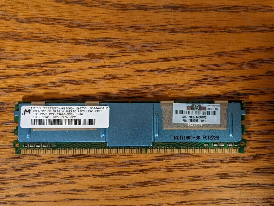 1gb Ddr Sdram Pc Memory Card 1rx4 Pc2-3200r-333 - Image 3 of 4