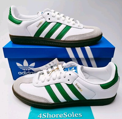 NEW Adidas Originals Men's SIZE 5 Samba OG Cloud White Green Brown IG1024
