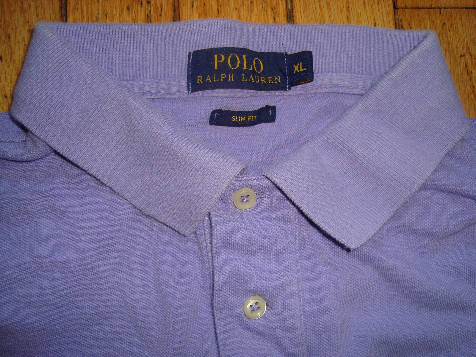 POLO RALPH LAUREN MENS PIQUE SLIM FIT PURPLE SHIRT SI… Gem