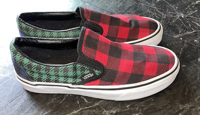 Vans Classic Slip-On 'What The Buffalo -Multi Plaid' Men Size 4 Women s Size 5.5