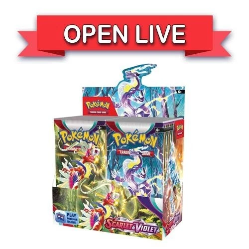 Open Live Scarlet & Violet Base Set Booster Box English Pokemon TCG Sealed